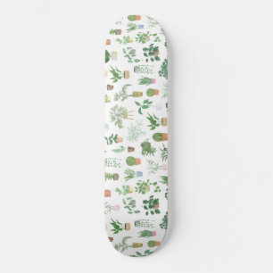 Plantita House Planten and Pots Pattern Skateboard