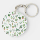 Plantita House Planten and Pots Pattern Sleutelhanger (Achterkant)