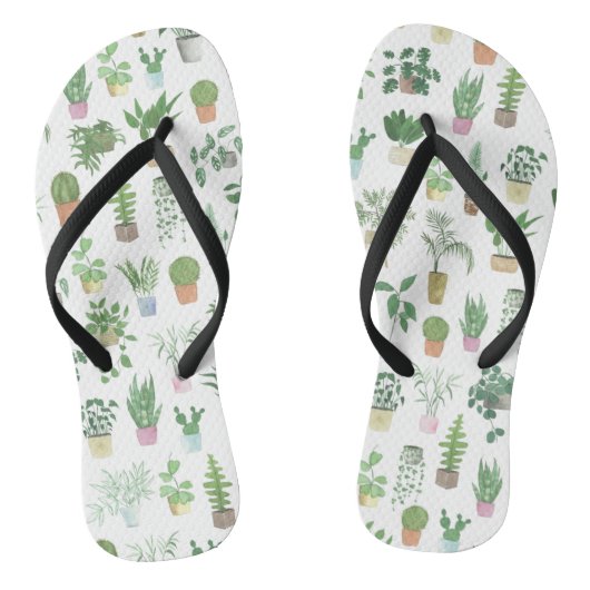 Plantita House Planten and Pots Pattern Teenslippers (Voetbed)