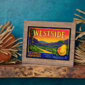 Plaque à carreaux Étiquette vintage à poires (Côté)