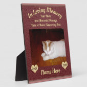 Plaque à la Mémoire avec Votre PHOTO et TEXTE (Côté)