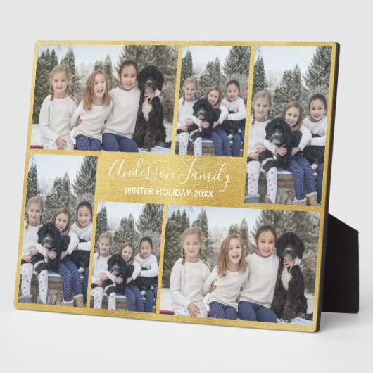 Plaque à six Modèles photo en or jaune (Côté)