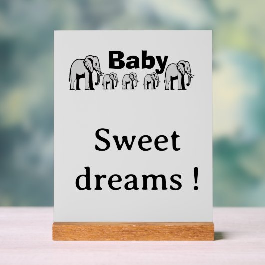 Plaque acrylique éléphant à personnaliser (Neutre)