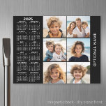 Plaque Aimantée Effaçable Calendrier avec 6 photo Collage<br><div class="desc">Un calendrier 2025 avec une place pour 6 photos. Vous pouvez ajouter un nom, un monogramme ou un autre texte personnalisé. Le calendrier est épuré et facile à lire. Vous pouvez modifier la couleur de l'arrière - plan si vous cliquez sur le lien personnaliser et accédez à la zone de...</div>