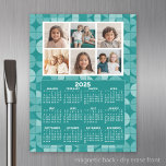 Plaque Aimantée Effaçable Calendrier avec 6 photos - motif mcm turquoise<br><div class="desc">Ajoutez 6 photos qui ont été découpées en carré. Un article très utile et amusant pour l'école ou le bureau à domicile. Un calendrier standard pour votre bureau à domicile ou votre casier scolaire. Cela montre une vue de l'année complète de toutes les dates.</div>