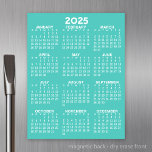 Plaque Aimantée Effaçable Calendrier d'affichage de l'année complète - Aqua<br><div class="desc">Calendrier 2025 - parfait à utiliser dans votre cuisine ou votre bureau à domicile. Un calendrier minimal de base de 12 mois avec un arrière - plan couleur uni.</div>