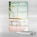Plaque Aimantée Effaçable Calendrier et notes 2024 Personnalisé<br><div class="desc">Carte de planificateur de style de vie moderne avec un arrière - plan de surf/plage amusant, calendrier 2024, à faire la liste, liste d'achats et les sections de notes. Ajoutez votre libellé personnalisé à cette conception à l'aide des cases "Modifier ce modèle de conception" situées à droite de l'élément, ou...</div>