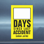 Plaque Aimantée Effaçable Jours depuis l'accident Dernier Feuille d'effaceme<br><div class="desc">Combien de jours depuis votre dernier accident ? Si comme moi,  la plupart du temps il sera 0,  juste ajouter votre nom à ceci pour essayer de l'obtenir à 1</div>