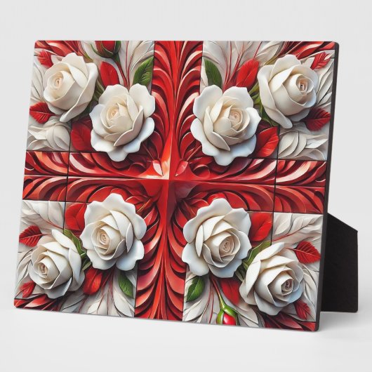 Plaque avec design Rose anglais (Côté)