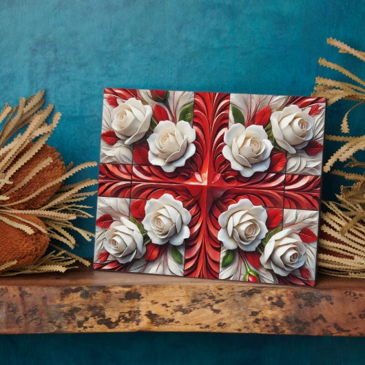 Plaque avec design Rose anglais (Côté)