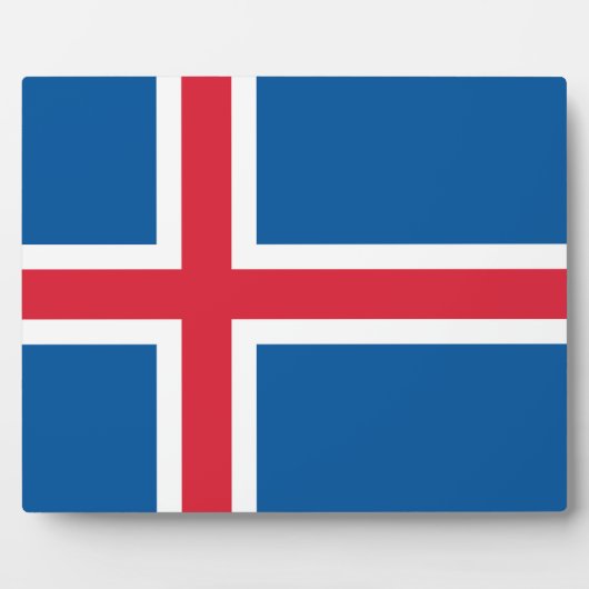 Plaque avec drapeau d'Islande (Devant)