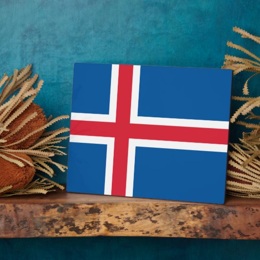 Plaque avec drapeau d'Islande (Côté)