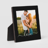 Plaque avec support Modèle photo Love Texte noir (Recto)