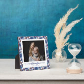 Plaque bleue Orange Plaid Meilleur Grand-Père Jama (Insitu)