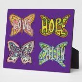 Plaque cadeau de peinture à quatre mots papillon a (Côté)