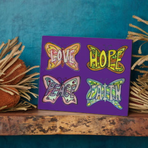 Plaque cadeau de peinture à quatre mots papillon a