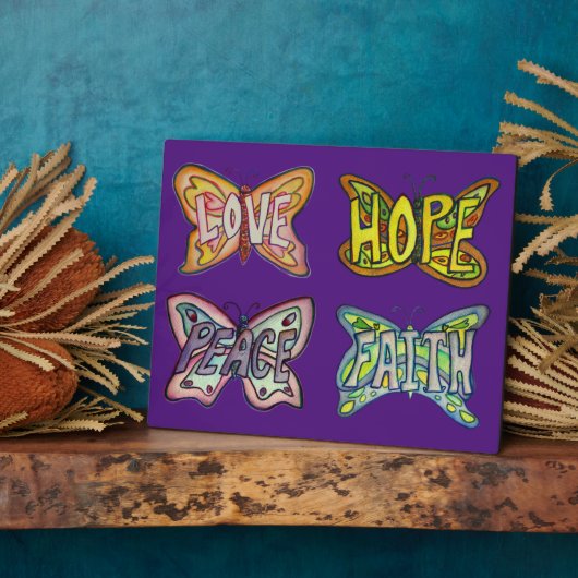 Plaque cadeau de peinture à quatre mots papillon a (Côté)