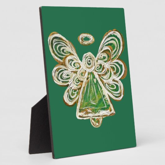 Plaque cadeau de peinture d'ange vert Gardien (Côté)