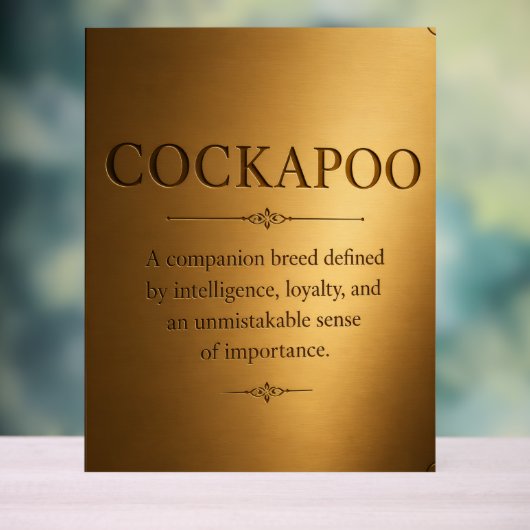 Plaque Cadeau Définition Cockapoo – Propriétaire d (Neutre)