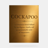 Plaque Cadeau Définition Cockapoo – Propriétaire d (Recto)