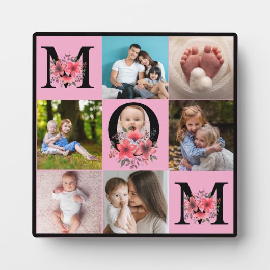 Plaque cadeau MOM Collage Multiphoto moderne (Devant)