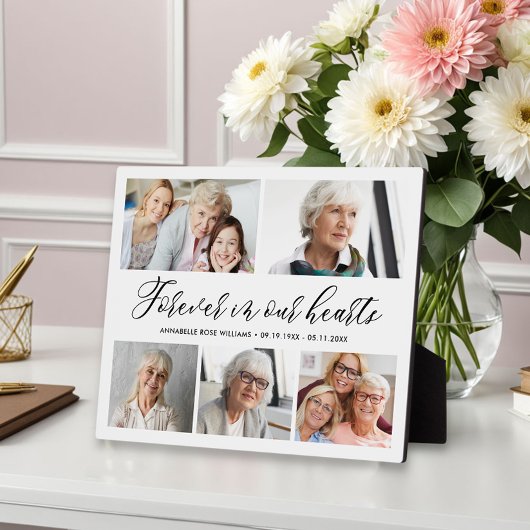 Plaque Collage Photo Mémoire Dans Nos Cœurs Pour T