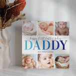 Plaque Collage Photo Première Fête des pères<br><div class="desc">Élégante plaque d'image de 1ère fête des pères avec le dicton "happy first fête des pères daddy",  6 photos à remplacer par le vôtre,  et le nom des enfants.</div>