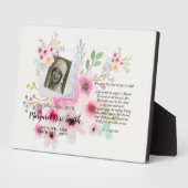 Plaque commémorative avec PHOTO et Flore Verse (Côté)