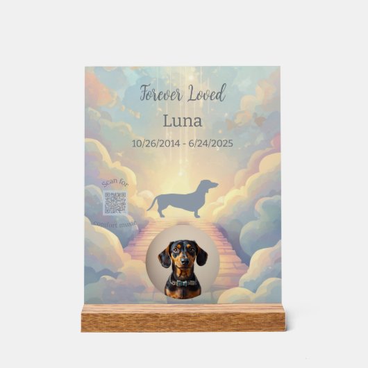 Plaque commémorative Dachshund Rainbow Bridge (Recto)