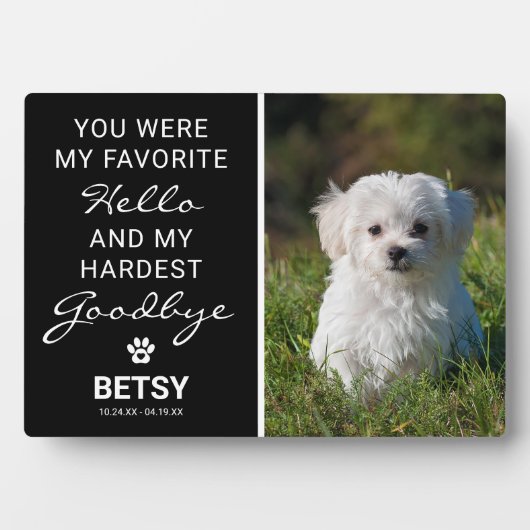 Plaque commémorative d'animal de compagnie préféré (Devant)