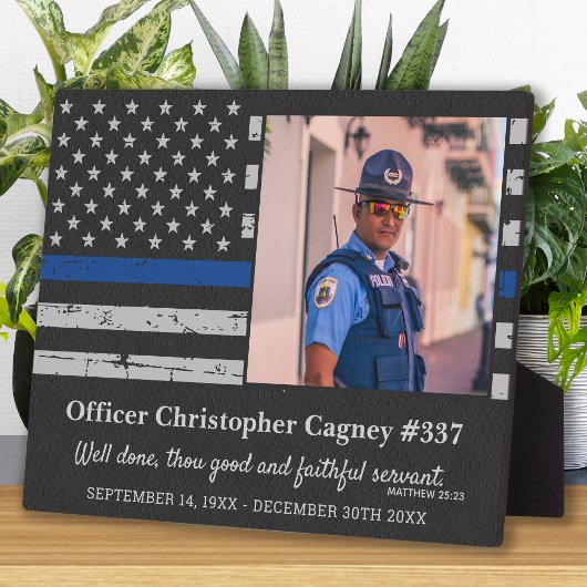 Plaque commémorative de la police Photo Thin Blue