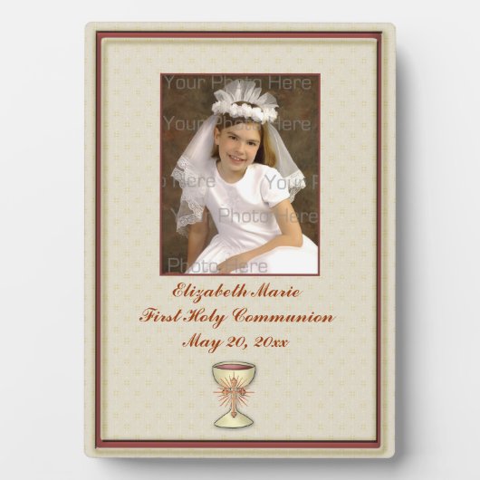 Plaque commémorative de la première communion (Devant)