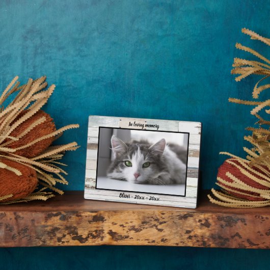 Plaque commémorative de photo de chat en bois de f (Côté)