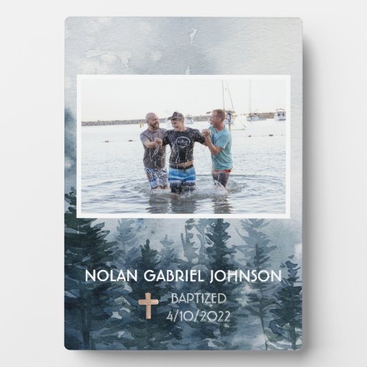 Plaque commémorative du baptême chrétien du garçon (Devant)