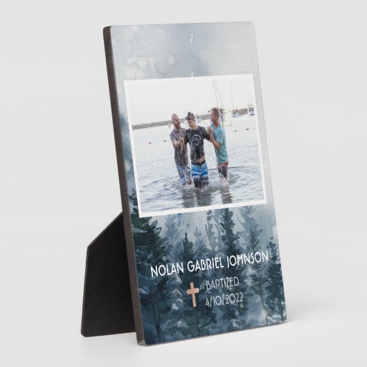 Plaque commémorative du baptême chrétien du garçon (Côté)