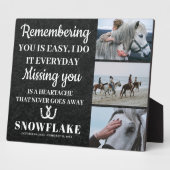 Plaque commémorative équine avec photo et citation (Côté)