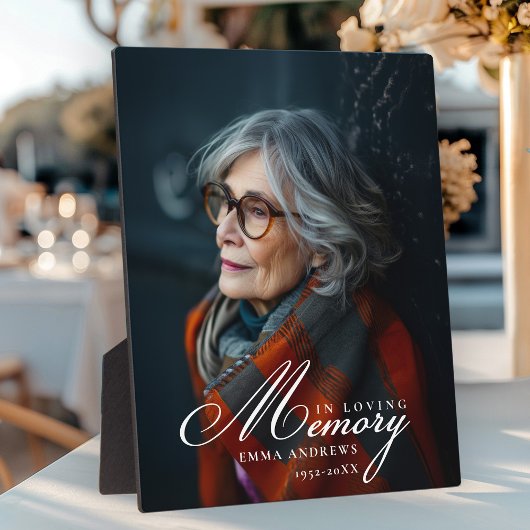 Plaque commémorative funéraire photo "En souvenir 