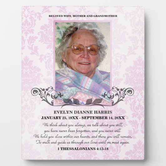 Plaque commémorative Pale Rose (Devant)