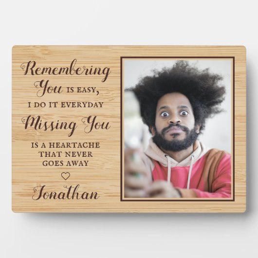 Plaque commémorative personnalisée avec photo de f (Devant)