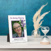 Plaque commémorative Photo Aquarelle Floral Violet (Côté)