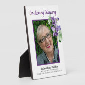 Plaque commémorative Photo Aquarelle Floral Violet (Côté)