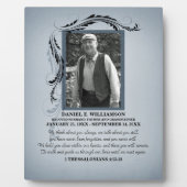 Plaque commémorative photo bleu fumée (Devant)