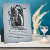 Plaque commémorative photo bleu fumée (Côté)