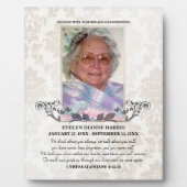 Plaque commémorative photo en Damas taupe (Devant)