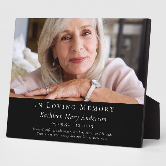 Plaque commémorative photo noire En souvenir affec (Côté)