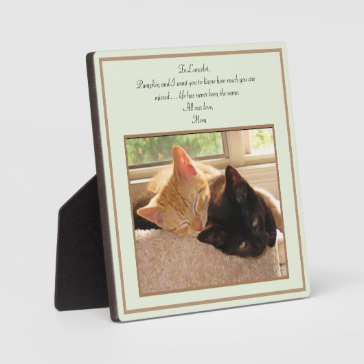 Plaque commémorative pour chat en souvenir affectu (Recto)