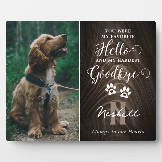 Plaque commémorative rustique pour animaux de comp (Devant)