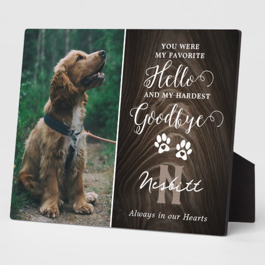 Plaque commémorative rustique pour animaux de comp (Côté)