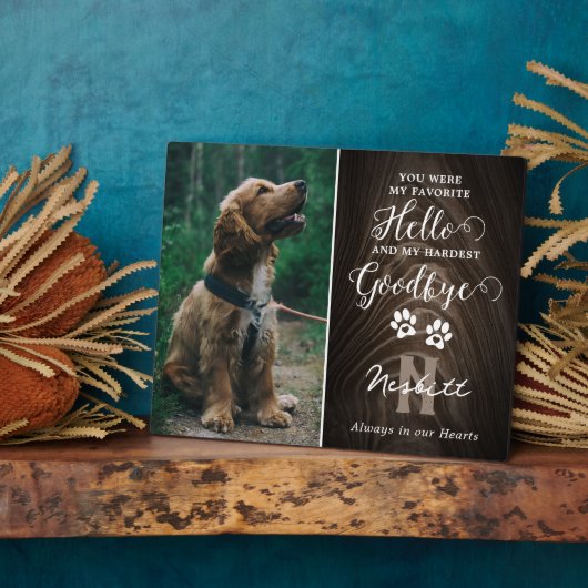 Plaque commémorative rustique pour animaux de comp (Côté)