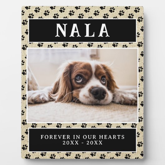 Plaque commémorative rustique pour chien avec empr (Devant)